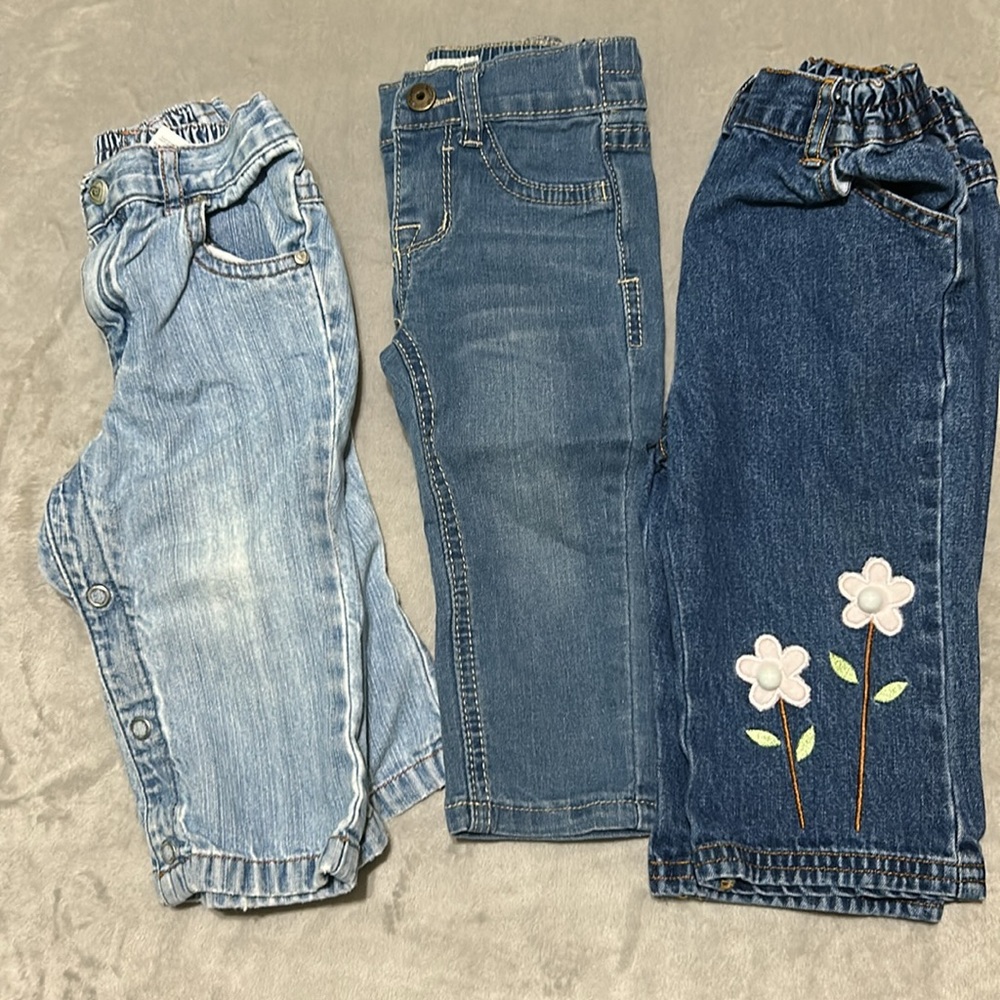 Baby Girl Blue Jeans (3 pair)